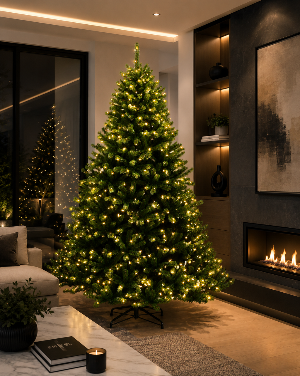 Brunswick Spruce Pre-lit Christmas Tree - Warm White LED 240 CM