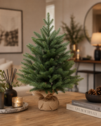 Burlap Table top Christmas tree with battery 60 cm