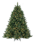 Brunswick Spruce Christmas tree with warm white LED lights, 195cm tall